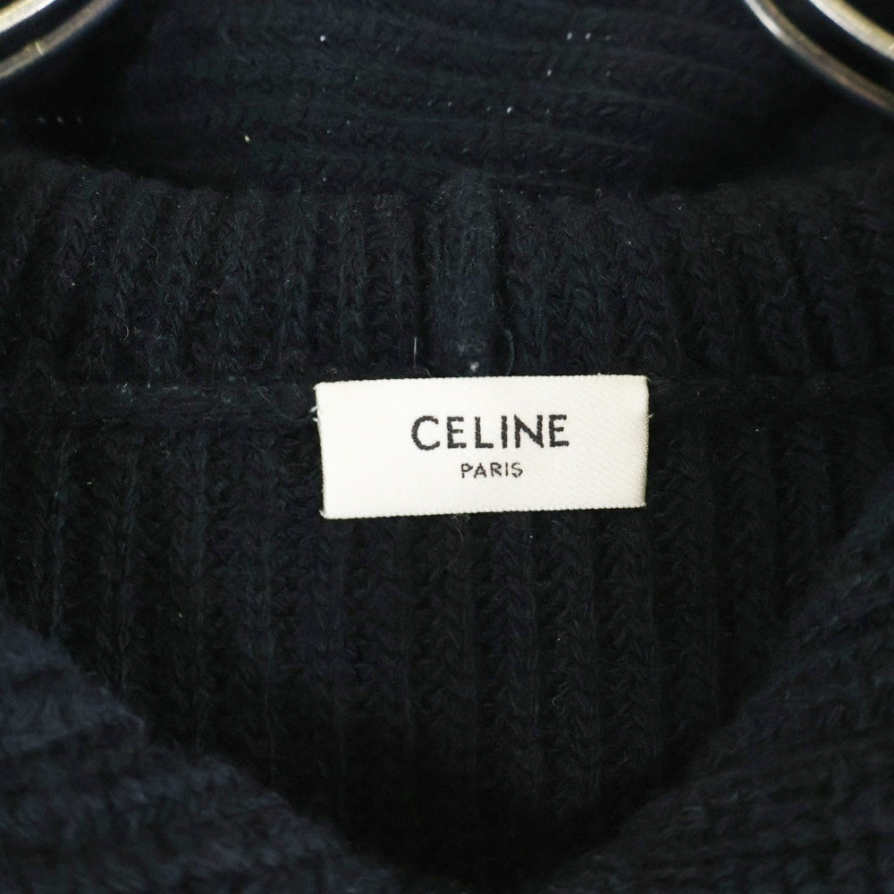 CELINE(セリーヌ) スパンコール グラデーションロゴ プルオーバー ニットパーカー ブラック 2A10X66Q
