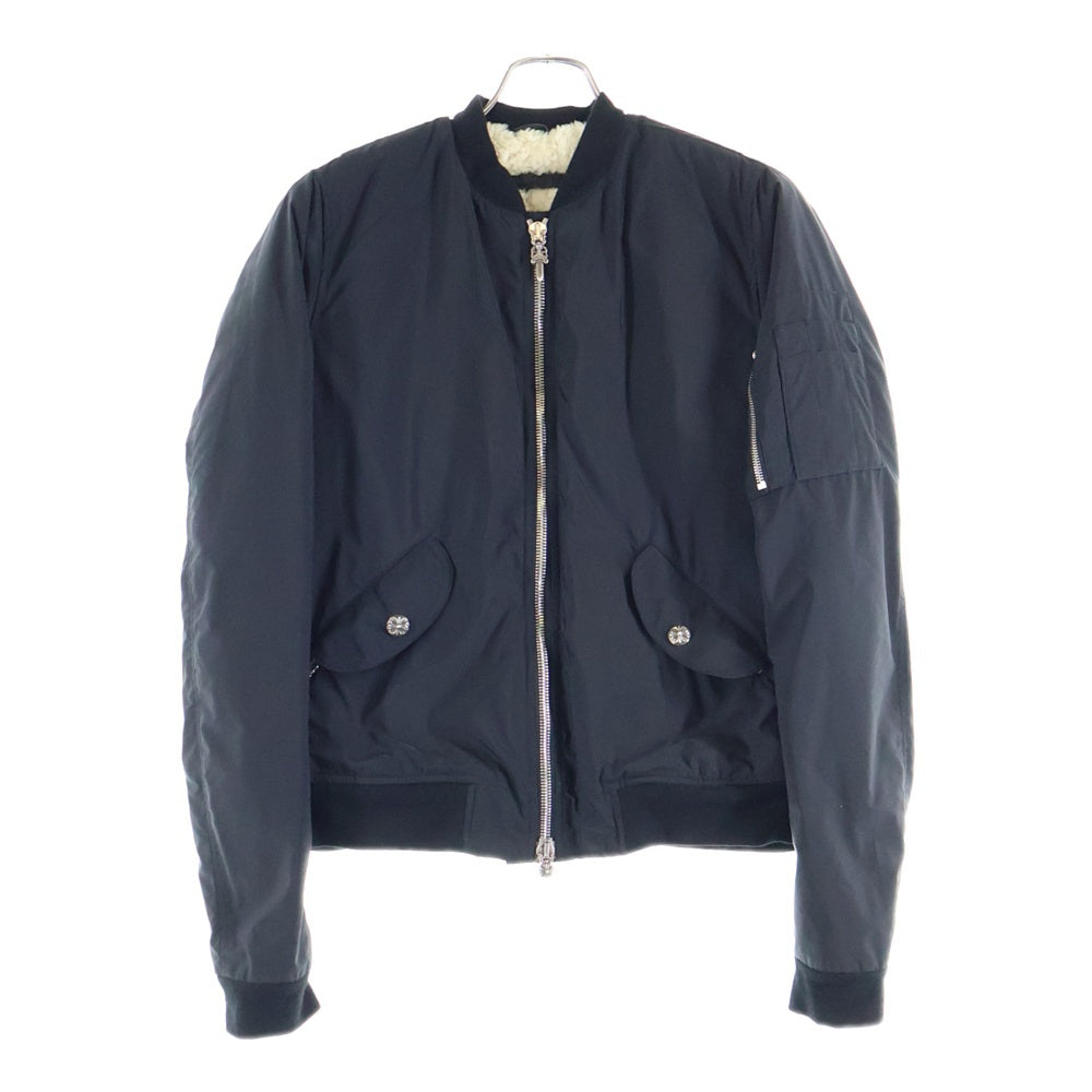 CHROME HEARTS(クロムハーツ) MA-1 ダガージップ 裏地ボアブルゾン ブラック
