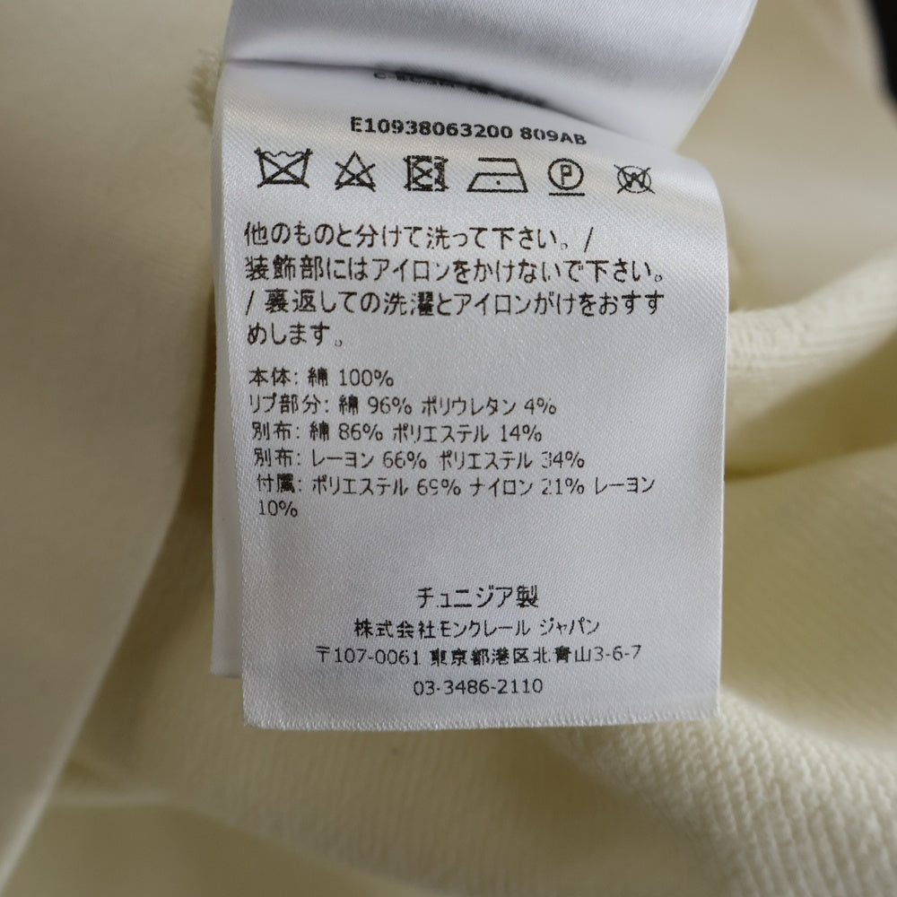MONCLER(モンクレール) ロゴ刺繍 ニット切替 クルーネックスウェットトレーナー E10938063200 アイボリー