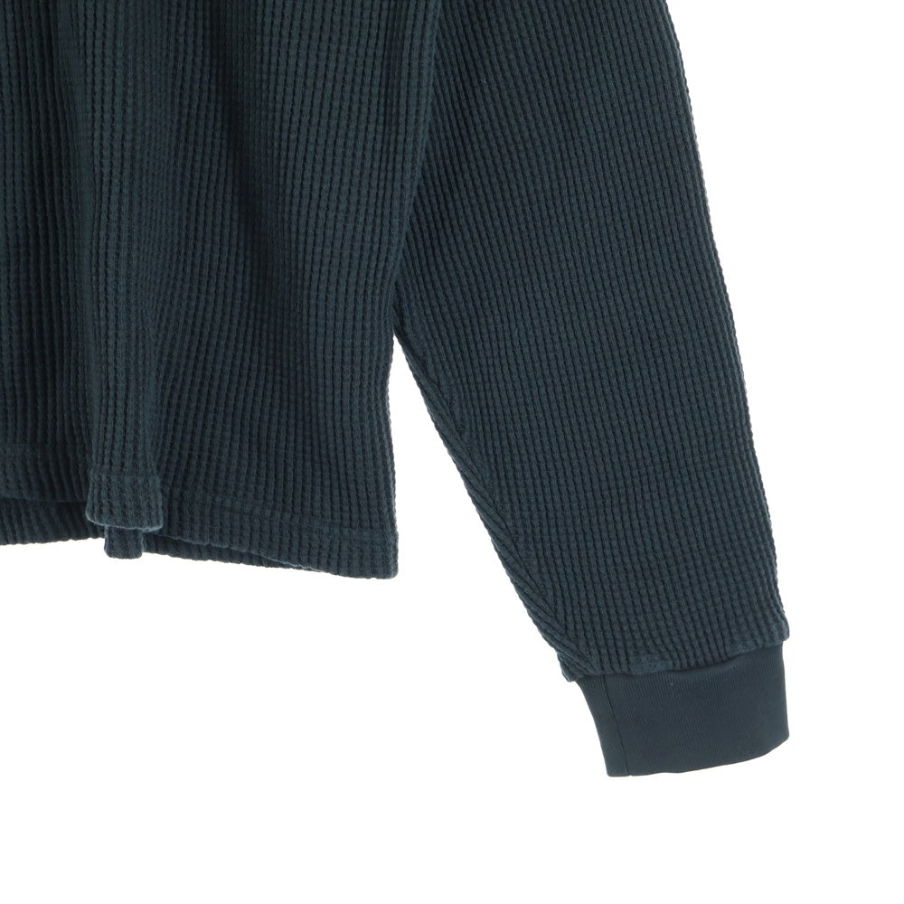 PLEASURES(プレジャーズ) ×Slipknot Spit Thermal Long Sleeve Tee ×スリップノット フロントロゴプリント サーマル 長袖Tシャツ ブラック