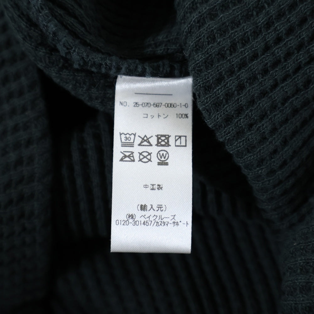 PLEASURES(プレジャーズ) ×Slipknot Spit Thermal Long Sleeve Tee ×スリップノット フロントロゴプリント サーマル 長袖Tシャツ ブラック