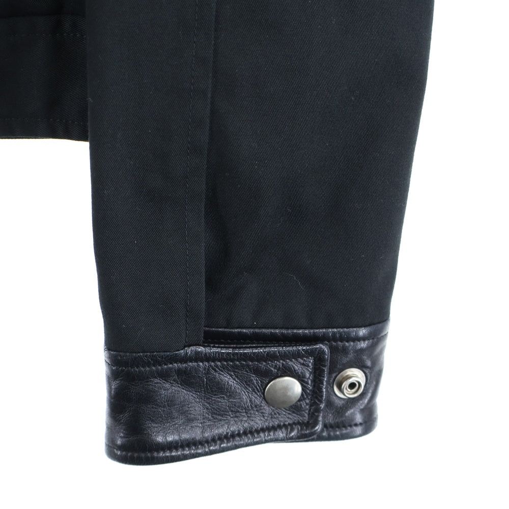 SAINT LAURENT PARIS(サンローランパリ) 13SS エディ期 レザー切り替え ジップアップジャケット 310249 YUN39 ブラック