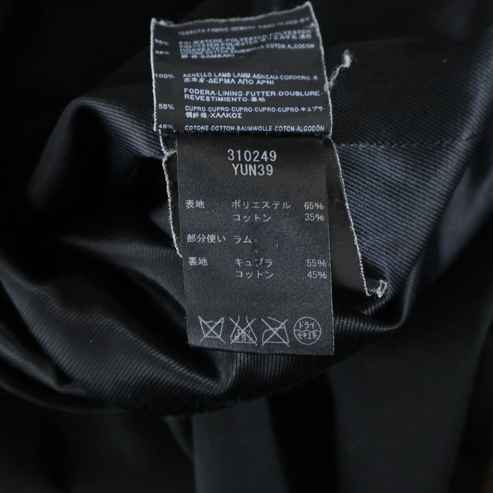 SAINT LAURENT PARIS(サンローランパリ) 13SS エディ期 レザー切り替え ジップアップジャケット 310249 YUN39 ブラック