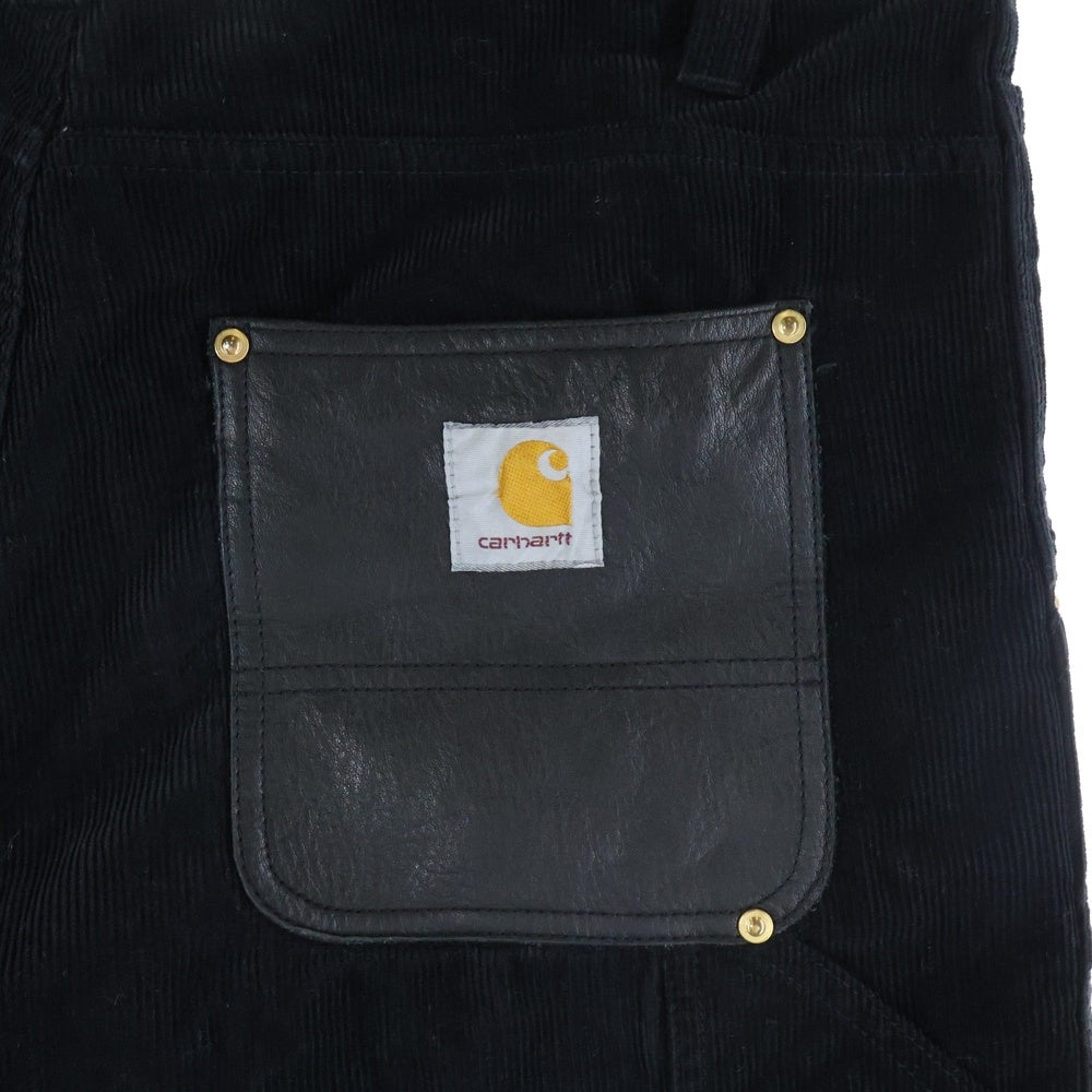 eYe COMME des GARCONS JUNYA WATANABE MAN(アイ コム デ ギャルソン ジュンヤ ワタナベ マン) 12AW×Carhartt カーハート レザーポケット コーデュロイ ペインター パンツ カーハート ブラック WJ-P904