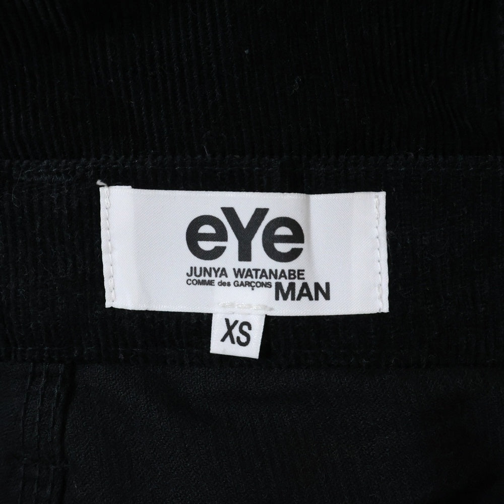 eYe COMME des GARCONS JUNYA WATANABE MAN(アイ コム デ ギャルソン ジュンヤ ワタナベ マン) 12AW×Carhartt カーハート レザーポケット コーデュロイ ペインター パンツ カーハート ブラック WJ-P904