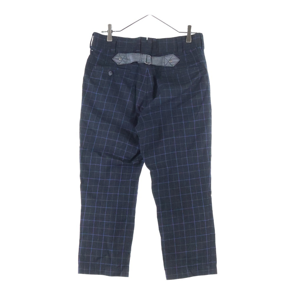 JUNYA WATANABE COMME des GARCONS(ジュンヤワタナベ コムデギャルソン) 14SS シンチバック チェック柄 コットンジップアップパンツ ネイビー WM-P013