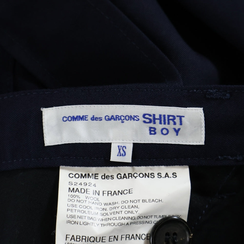 COMME des GARCONS SHIRT BOY(コムデギャルソンシャツボーイ) 16SS クロス サスペンダーパンツ ウールパンツ ネイビー S24924