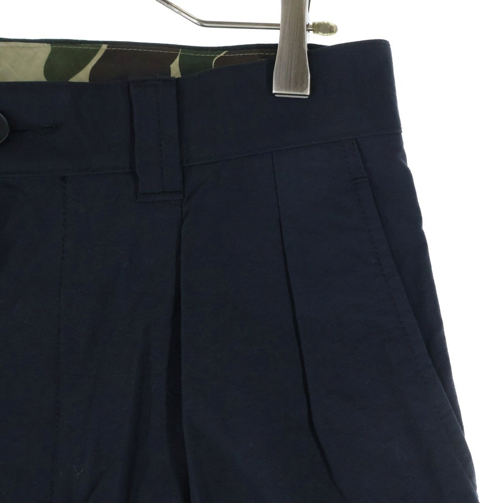 COMME des GARCONS HOMME(コムデギャルソンオム) 22SS 裏地カモフラ 2タック ナイロン オックスパンツ ブラック HI-P007