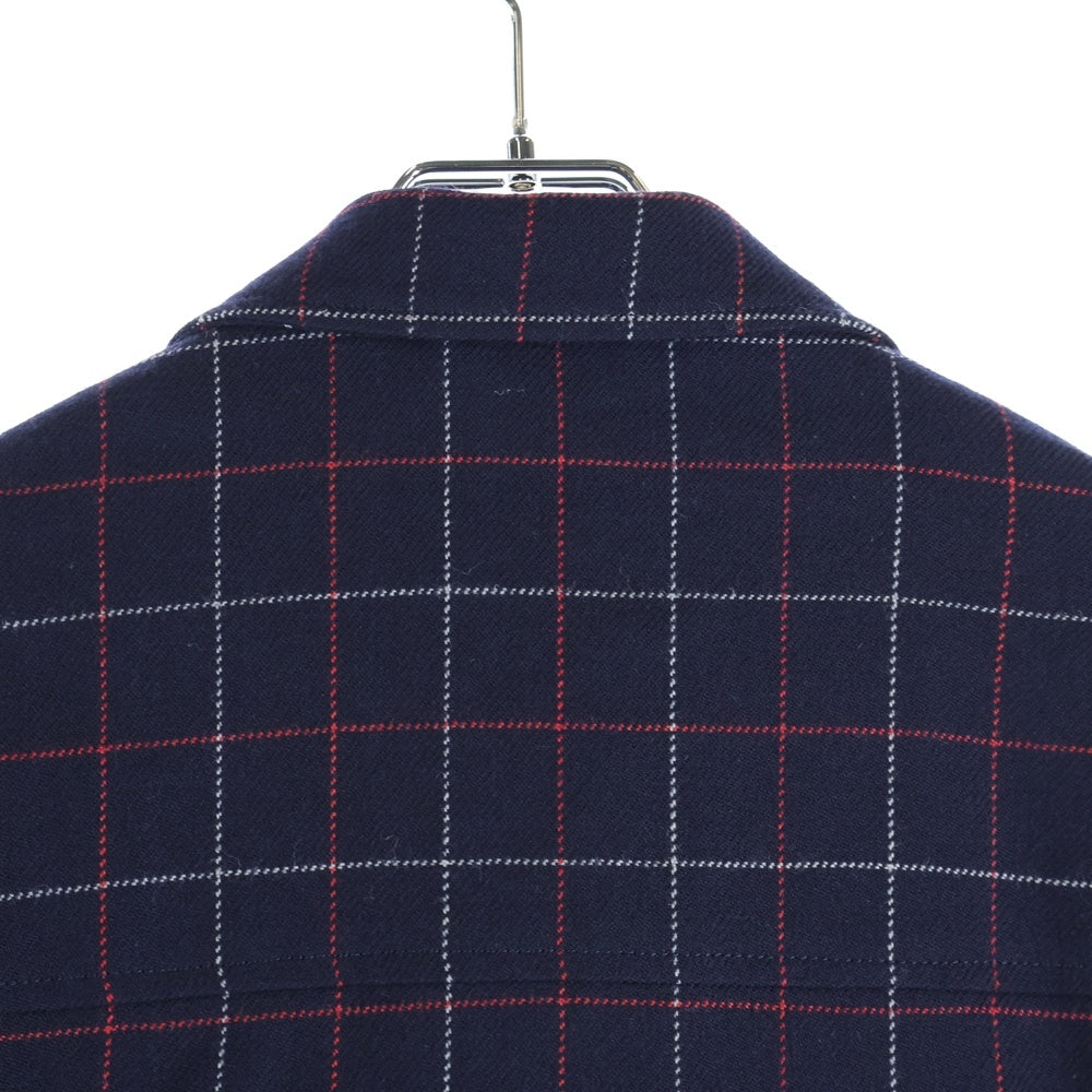 COMME des GARCONS HOMME(コムデギャルソンオム) 20AW ウール ジップアップ チェックジャケット ネイビー HF-J015