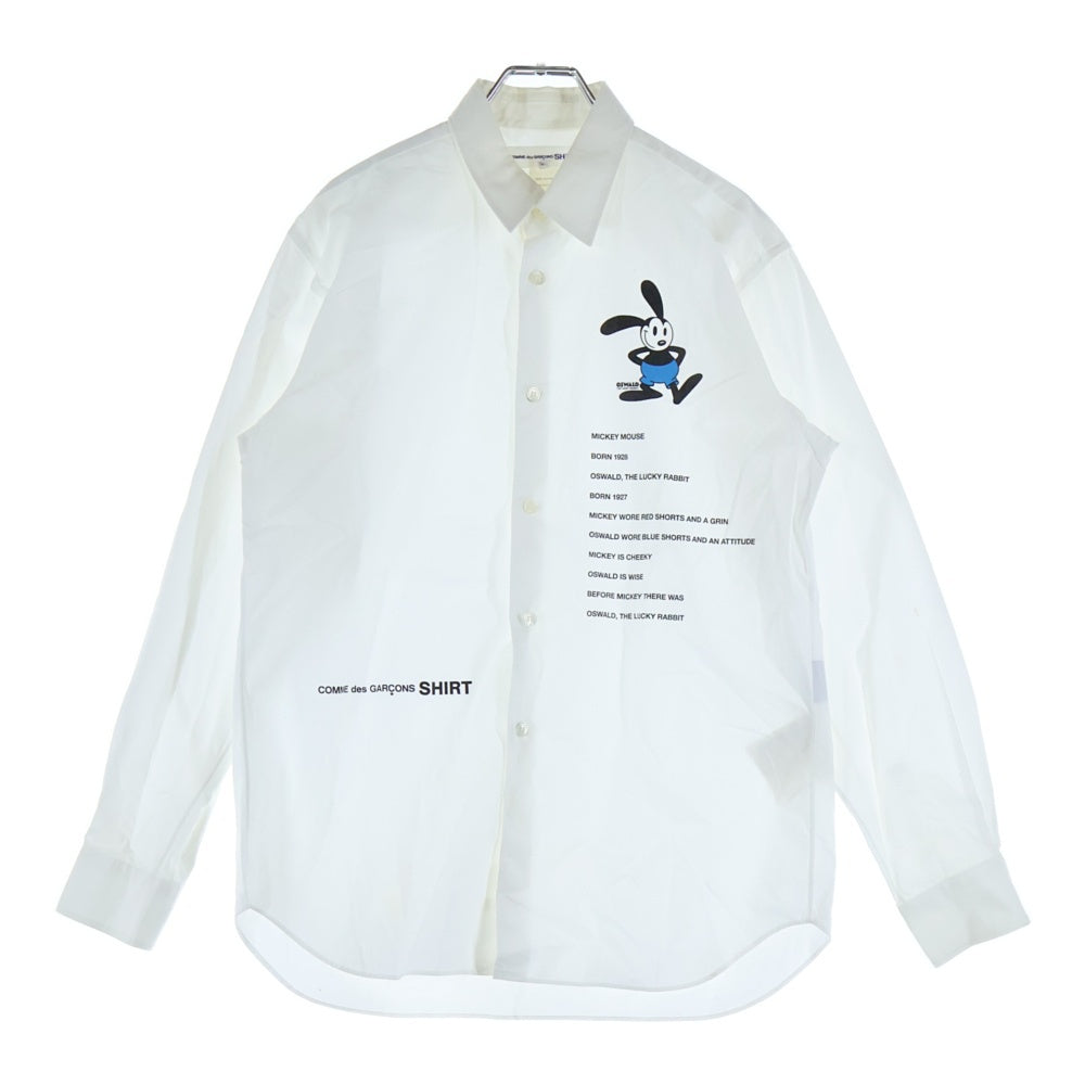 COMME des GARCONS SHIRT(コムデギャルソンシャツ) ×Disney ディズニー オズワルド コットン 長袖シャツ ホワイト