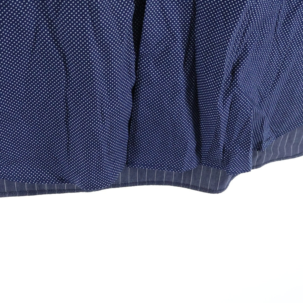 JUNYA WATANABE COMME des GARCONS(ジュンヤワタナベ コムデギャルソン) 17SS 花柄切替 ドット コットン長袖シャツ ネイビー WS-B008
