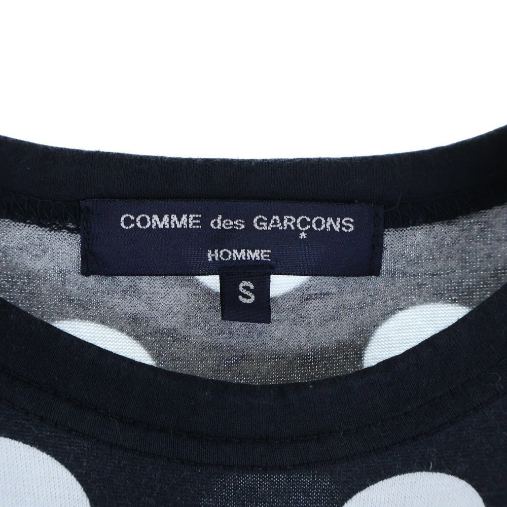 COMME des GARCONS HOMME(コムデギャルソンオム) 17SS ドット柄 コットン半袖Tシャツ ブラック HS-T013