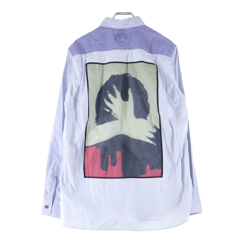 JUNYA WATANABE COMME des GARCONS(ジュンヤワタナベ コムデギャルソン) 17SS バックグラフィック ストライプ長袖シャツ ブルー WS-B025