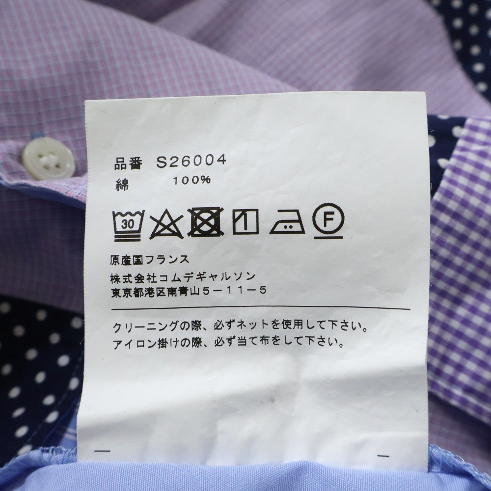 COMME des GARCONS SHIRT(コムデギャルソンシャツ) 18SS パッチワークデザイン 半袖シャツ マルチ S26004