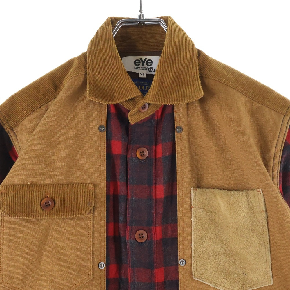 eYe COMME des GARCONS JUNYA WATANABE MAN(アイ コム デ ギャルソン ジュンヤ ワタナベ マン) 12AW×PENDLETON ペンドルトン 再構築ハンティングシャツ ブラウン WJ-B902