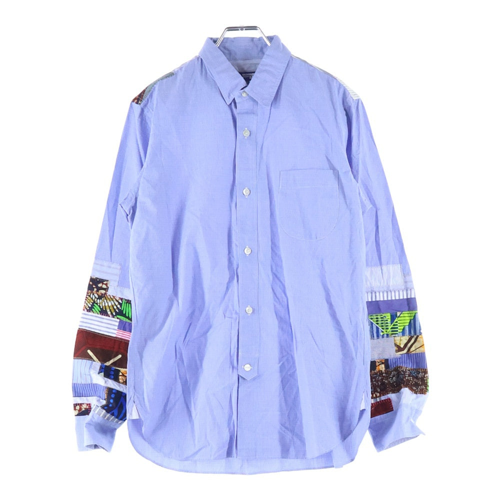 JUNYA WATANABE COMME des GARCONS(ジュンヤワタナベ コムデギャルソン) 16SS パッチワーク チェック 長袖シャツ ブルー WQ-B005