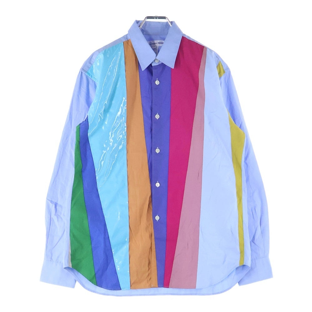 COMME des GARCONS SHIRT(コムデギャルソンシャツ) 20SS 素材切り替え ストライプ 長袖シャツ マルチ S28021