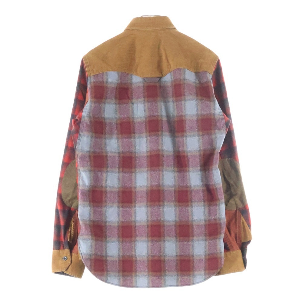 eYe COMME des GARCONS JUNYA WATANABE MAN(アイ コム デ ギャルソン ジュンヤ ワタナベ マン) 14AW×PENDLETON ペンドルトン ウール コーデュロイ チェック 長袖シャツ レッド WN-B906