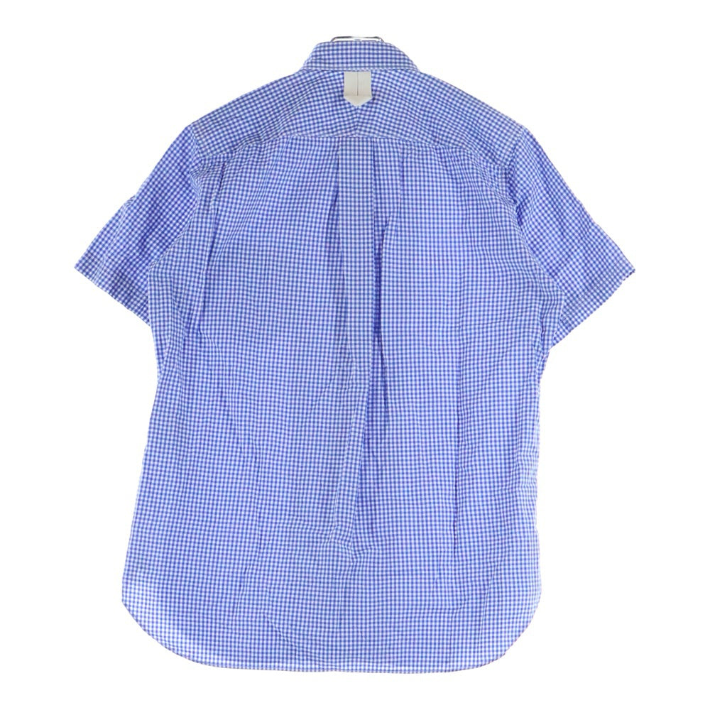 JUNYA WATANABE COMME des GARCONS(ジュンヤワタナベ コムデギャルソン) 14SS スナップボタンポケット チェック 半袖 シャツ ブルー WM-B024