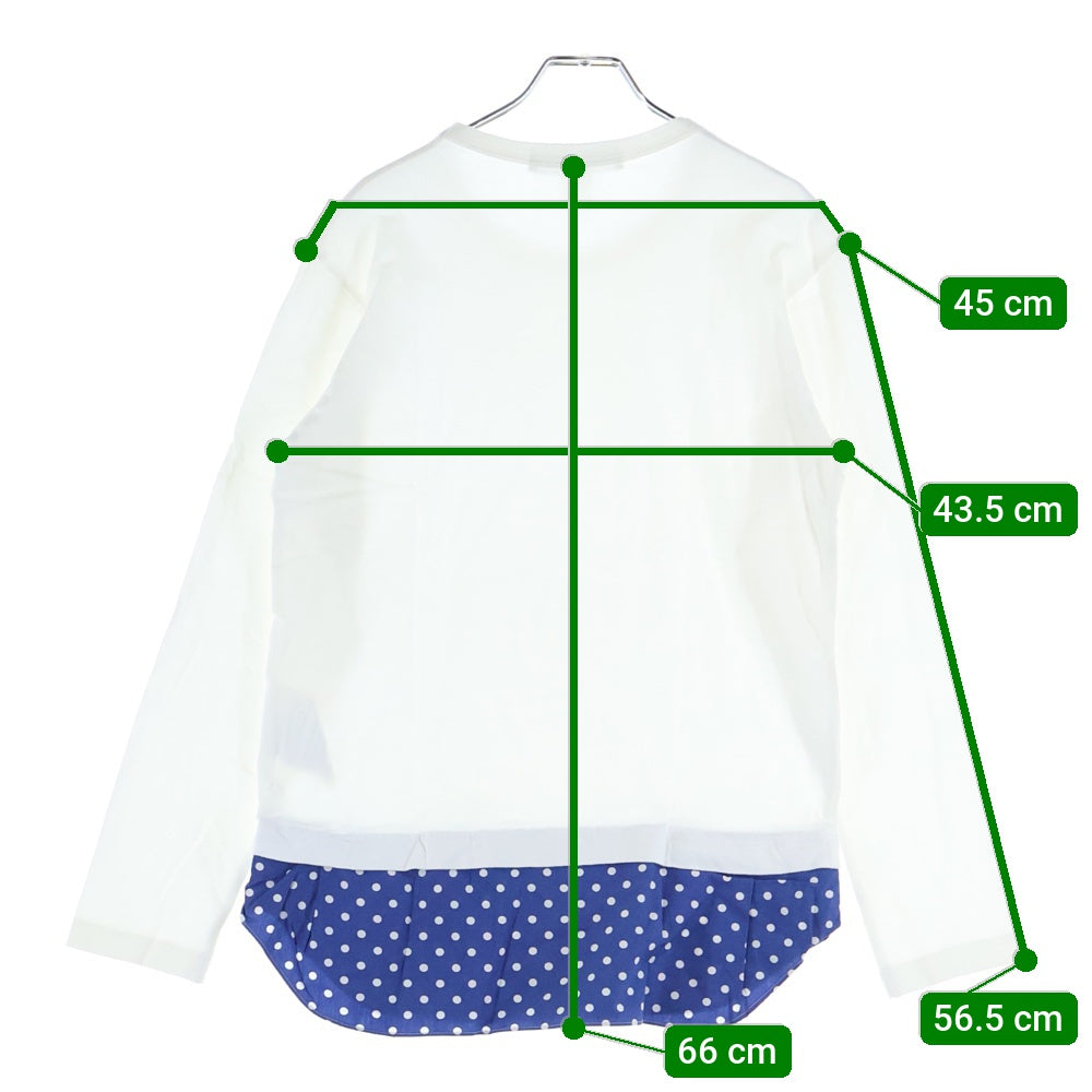 COMME des GARCONS SHIRT(コムデギャルソンシャツ) 13AW シャツドットシャツレイヤードカットソー 長袖Tシャツ ホワイト W21123
