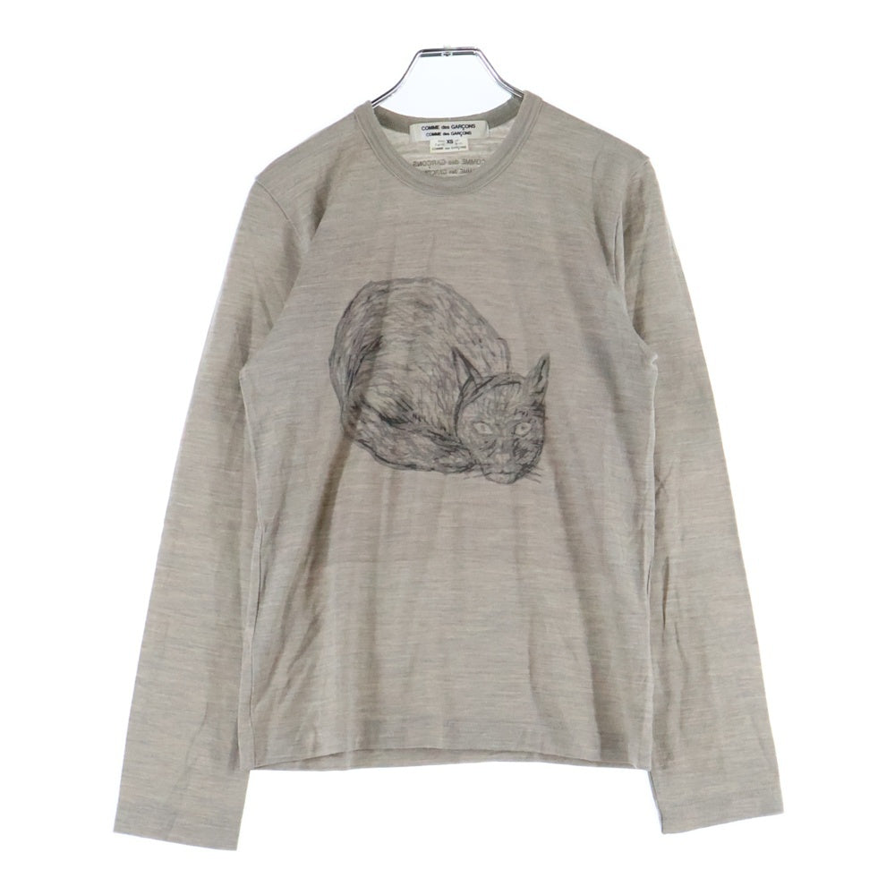 COMME des GARCONS COMME des GARCONS(コムデギャルソンコムデギャルソン) 13AW 村上ラヂオ プリント ニットソー 長袖 グレー RL-T042 レディース