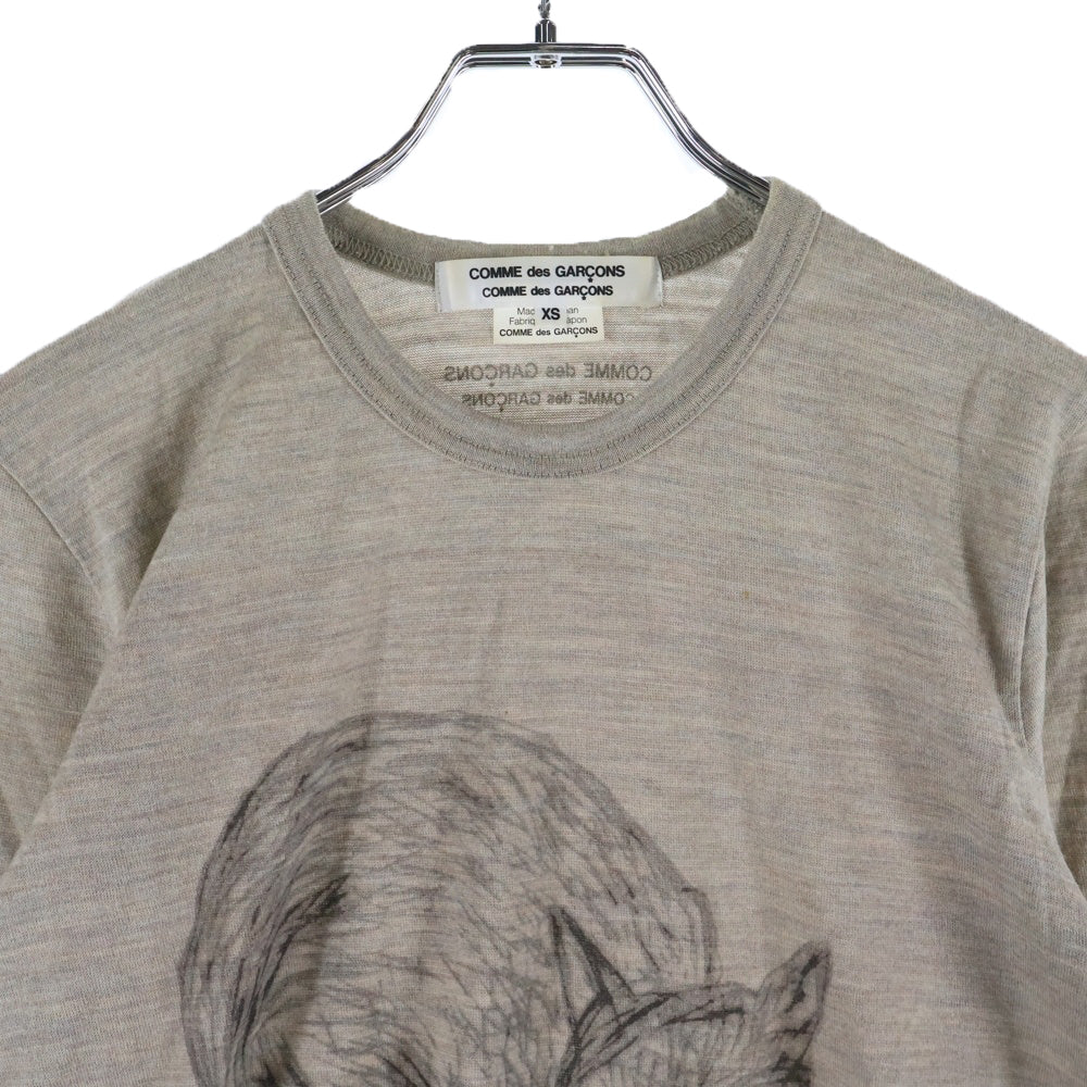 COMME des GARCONS COMME des GARCONS(コムデギャルソンコムデギャルソン) 13AW 村上ラヂオ プリント ニットソー 長袖 グレー RL-T042 レディース