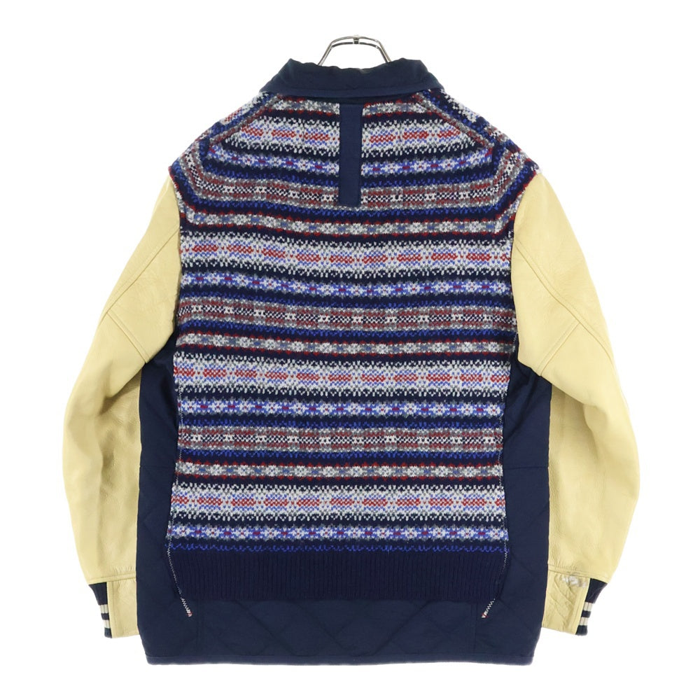 JUNYA WATANABE COMME des GARCONS(ジュンヤワタナベ コムデギャルソン) 21AW 袖レザーフロントニット スタジャン マルチ WH-J014