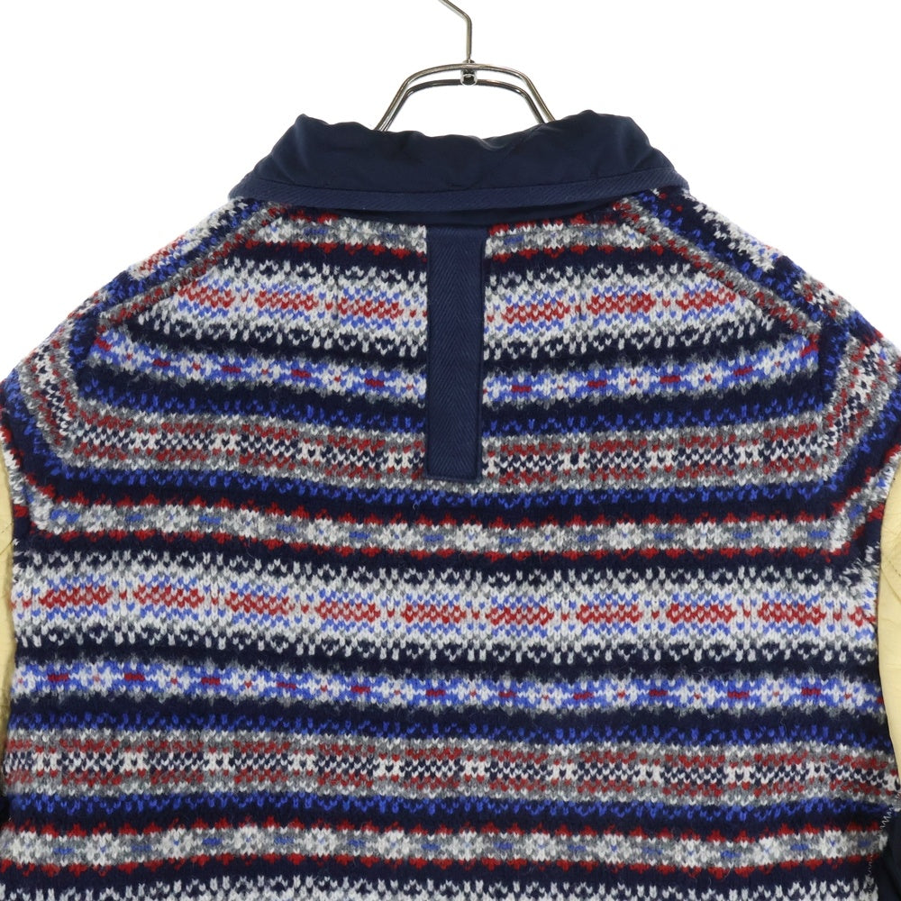 JUNYA WATANABE COMME des GARCONS(ジュンヤワタナベ コムデギャルソン) 21AW 袖レザーフロントニット スタジャン マルチ WH-J014