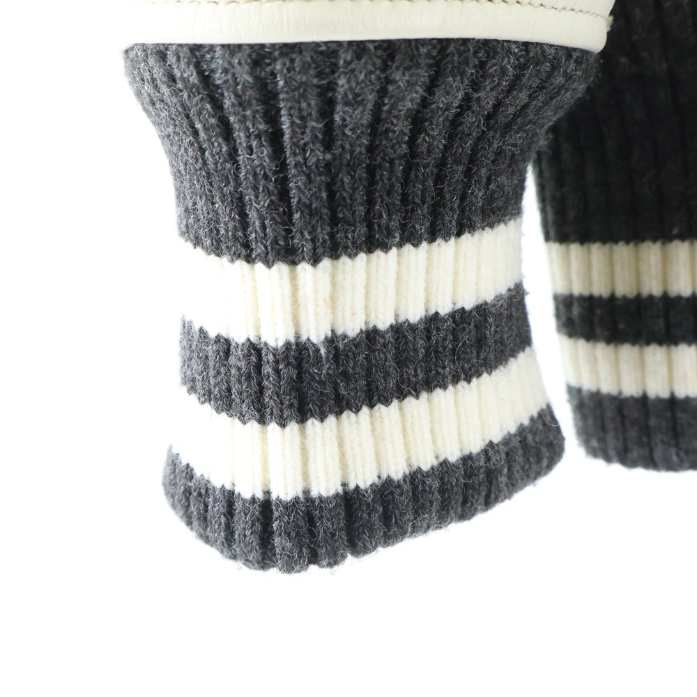 JUNYA WATANABE COMME des GARCONS(ジュンヤワタナベ コムデギャルソン) 21AW ノルディック 袖レザー切替 スタジアムジャケット グレー WH-J013