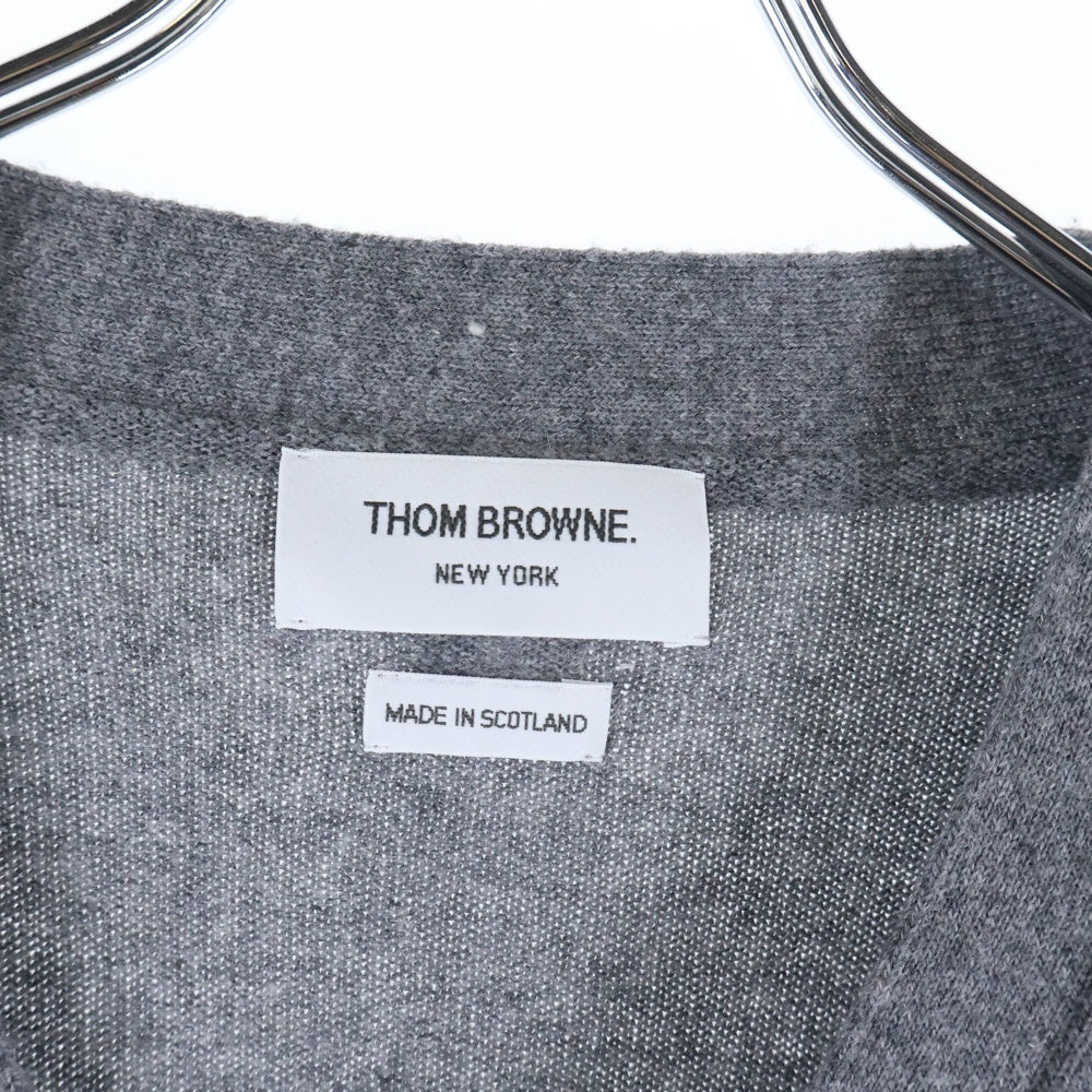 THOM BROWNE(トムブラウン) 4BAR CASHMERE CARDIGAN ライン カシミア カーディガン グレー MKCS01A00011