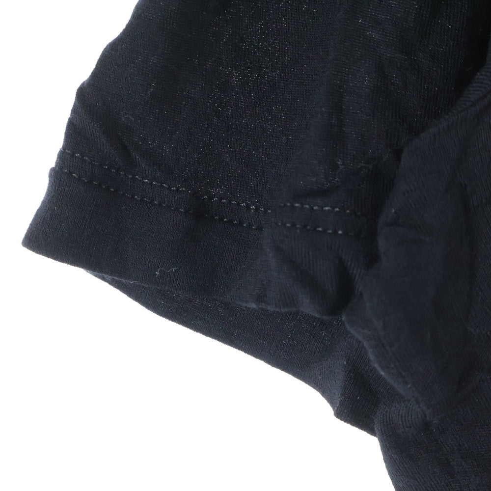 SAINT LAURENT PARIS(サンローランパリ) 23SS ロゴ刺繍 レーヨン 半袖Tシャツカットソー ブラック 749102 Y37IL