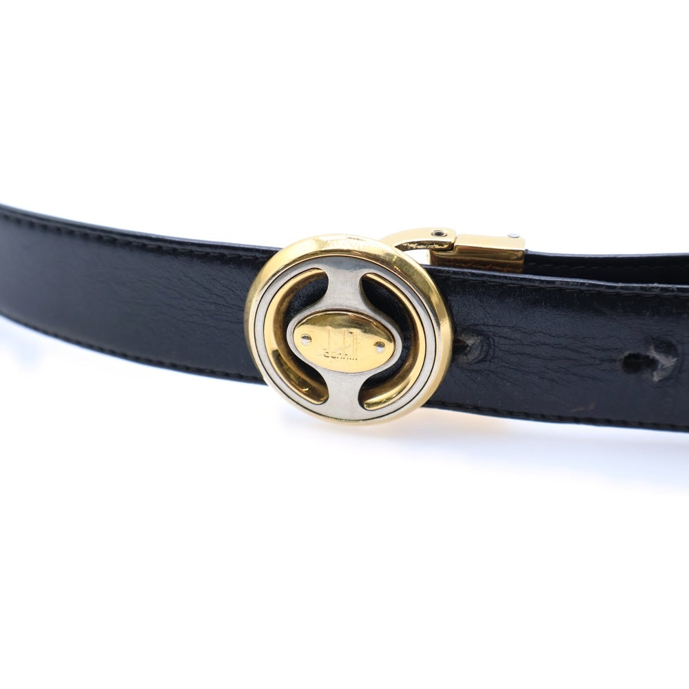 dunhill(ダンヒル) ロゴバックル レザーベルト ブラック