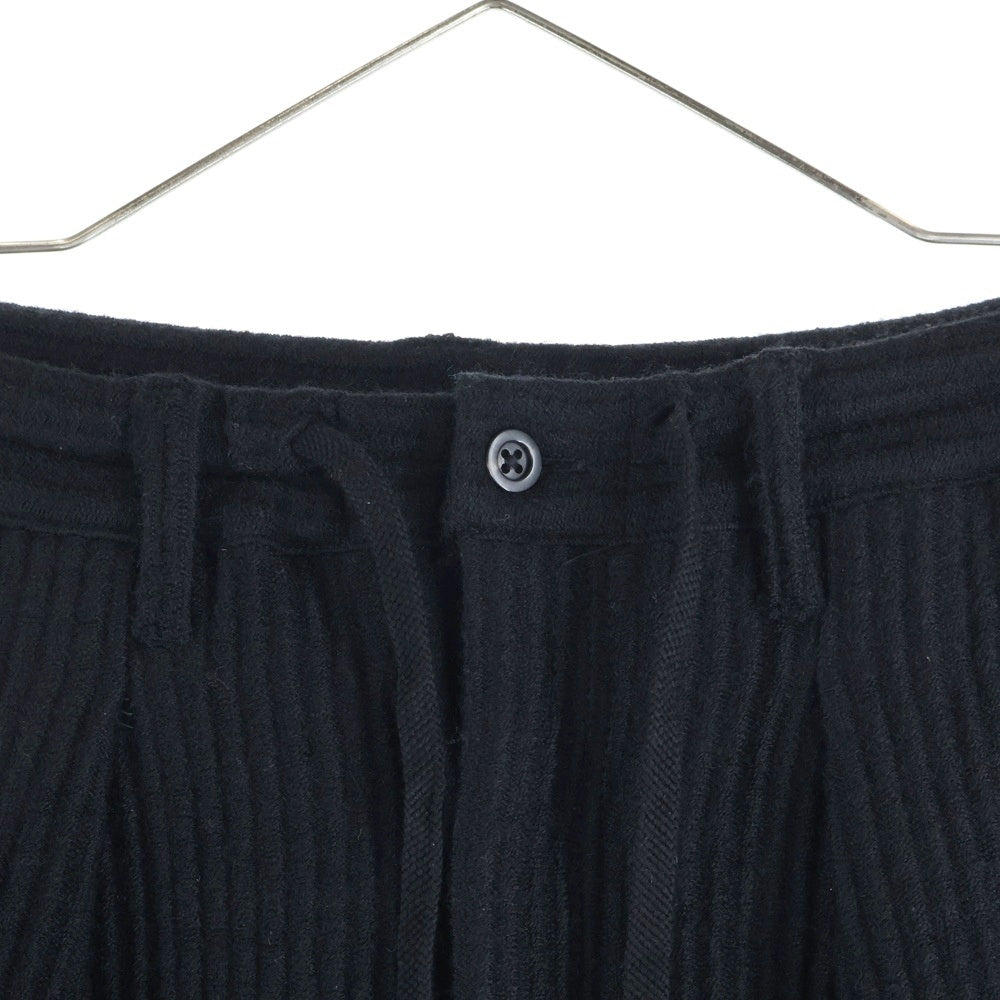 ANCELLM(アンセルム) WOOL CORDUROY CARGO SLACK ウール コーデュロイ カーゴ スラックス パンツ ブラック ANC-PT87
