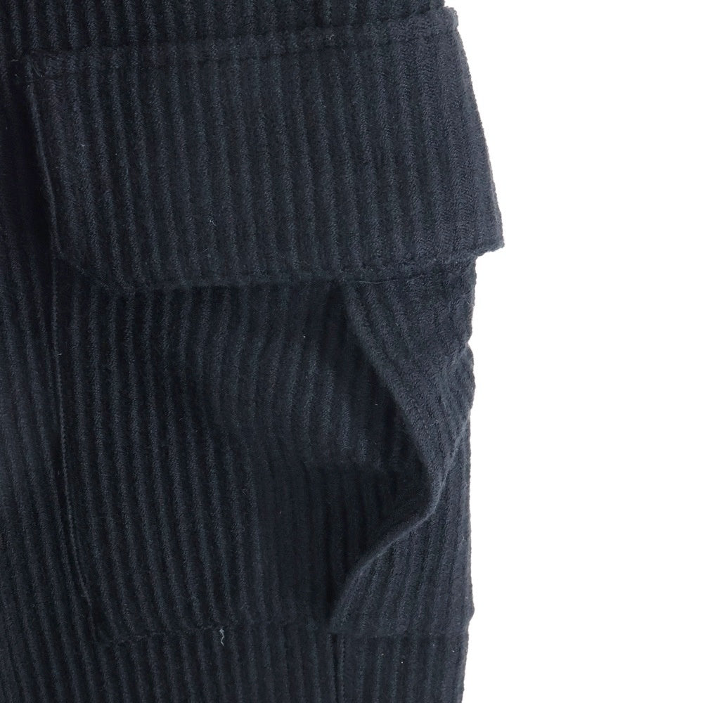 ANCELLM(アンセルム) WOOL CORDUROY CARGO SLACK ウール コーデュロイ カーゴ スラックス パンツ ブラック ANC-PT87