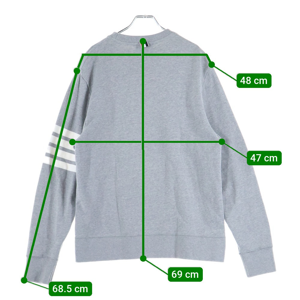 THOM BROWNE(トムブラウン) 4Bar Classic Sweatshirt クルーネックスウェットトレーナー グレー MJT021H