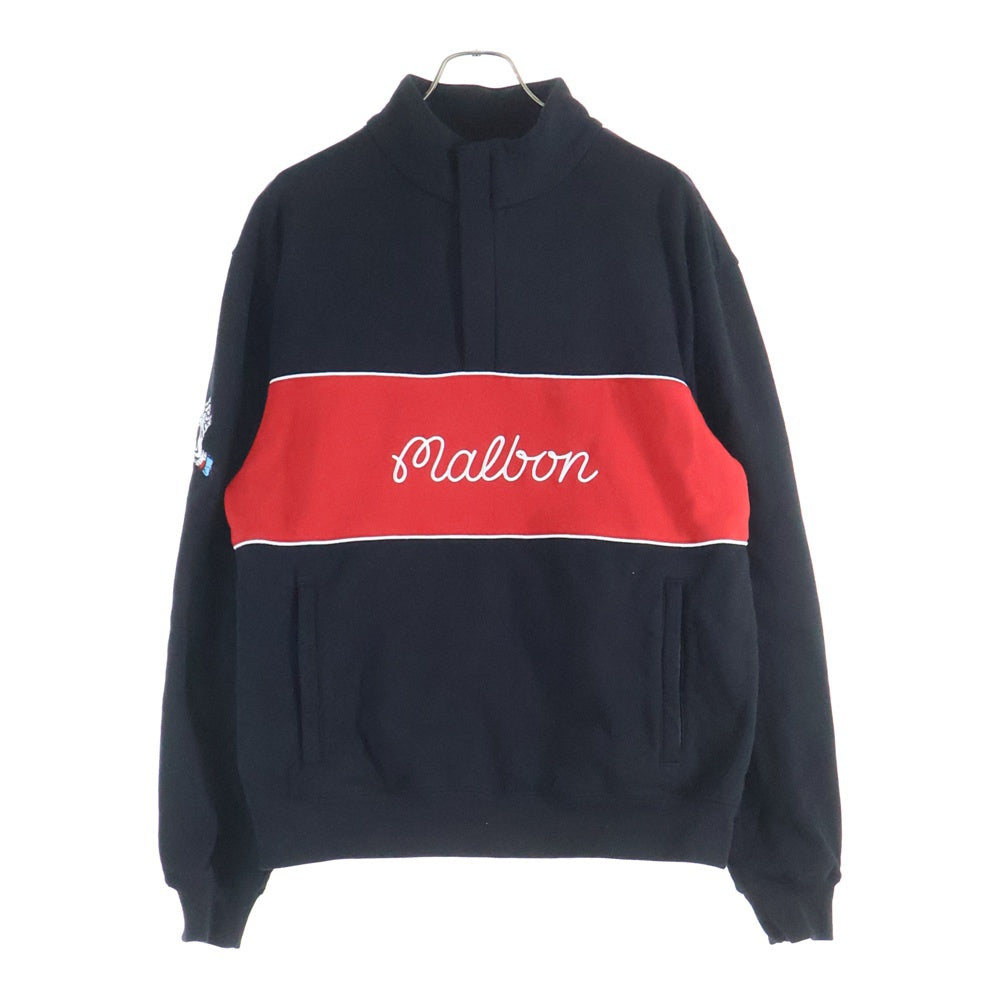 MALBON GOLF(マルボン ゴルフ) SANTA CRUZ SWEATSHIRT ゴルフウェア スウェット トレーナー ブラック/レッド M-9518