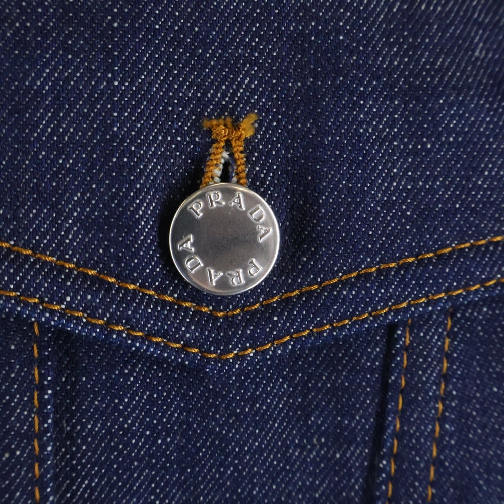 PRADA(プラダ) 25SS ロゴ パッチ デニムトラッカー ジャケット インディゴ GEB257