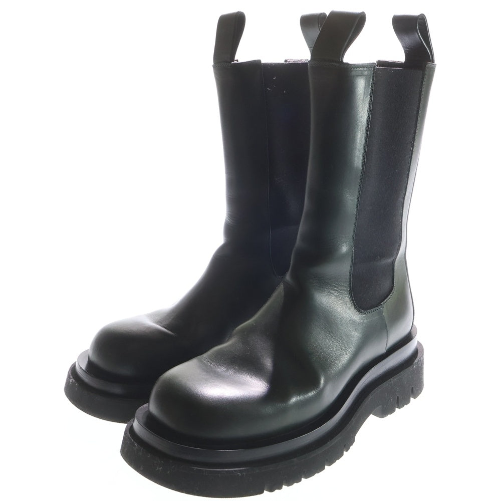 BOTTEGA VENETA(ボッテガヴェネタ) LUG BOOT ラグ レザー サイドゴア ロングブーツ シューズ ダークグリーン