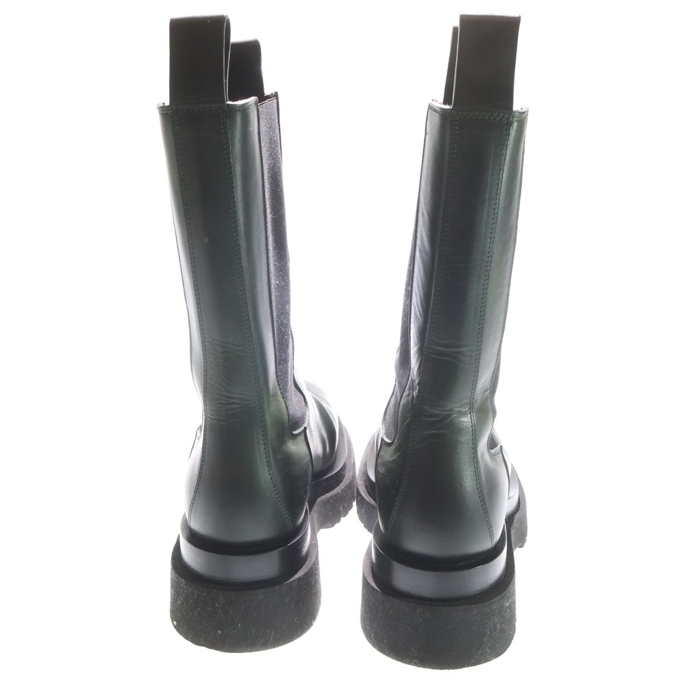 BOTTEGA VENETA(ボッテガヴェネタ) LUG BOOT ラグ レザー サイドゴア ロングブーツ シューズ ダークグリーン