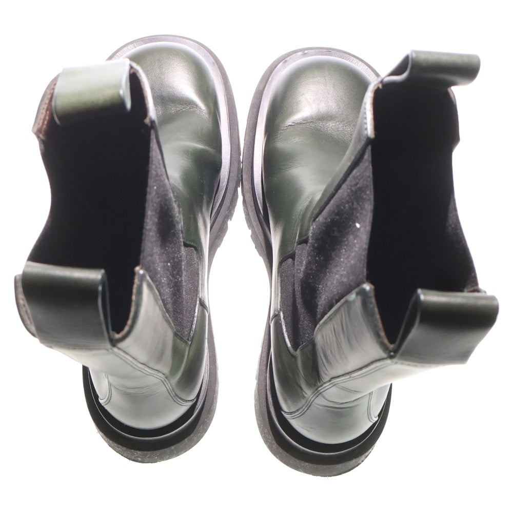 BOTTEGA VENETA(ボッテガヴェネタ) LUG BOOT ラグ レザー サイドゴア ロングブーツ シューズ ダークグリーン