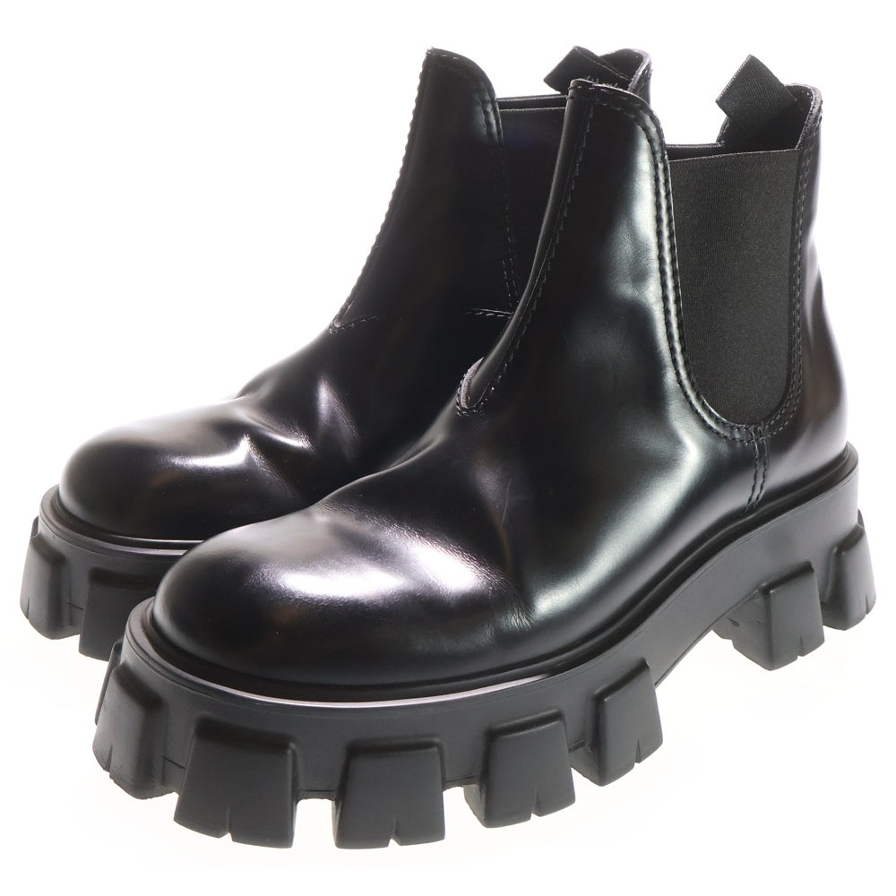 PRADA(プラダ) モノリス ブラッシュドレザー チェルシー サイドゴアブーツ ブラック 2TE174