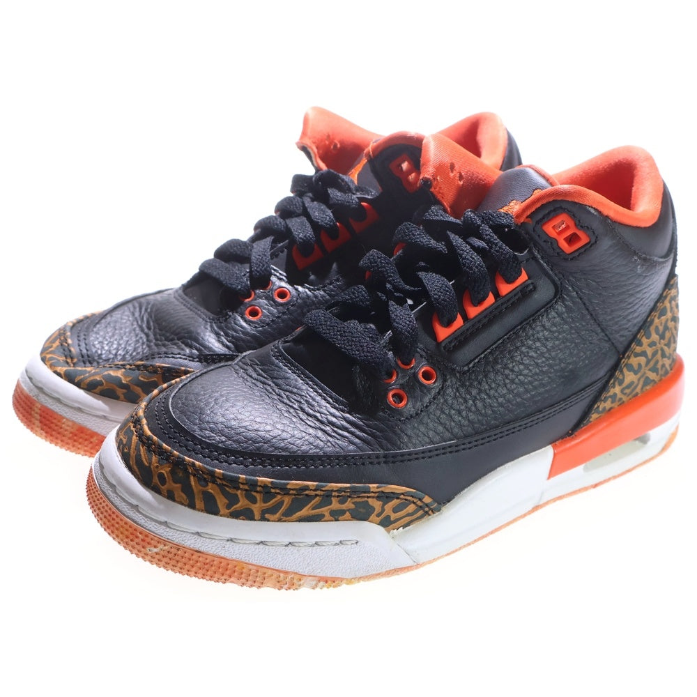 NIKE(ナイキ) GS Air Jordan 3 Retro Kumquat 441140-088 エアジョーダン 3 レトロ カムクワット ローカットスニーカー シューズ US5Y/23.5cn ブラック/オレンジ レディース