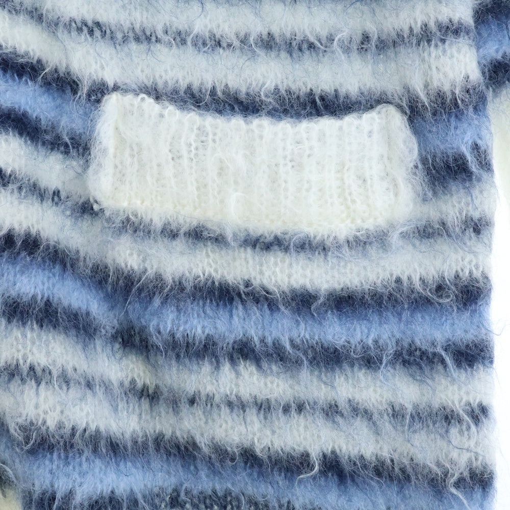 MARNI(マルニ) 22SS Striped Mohair Cardigan CDMD0267Q0 ストライプ モヘア カーディガン ブルー/ホワイト