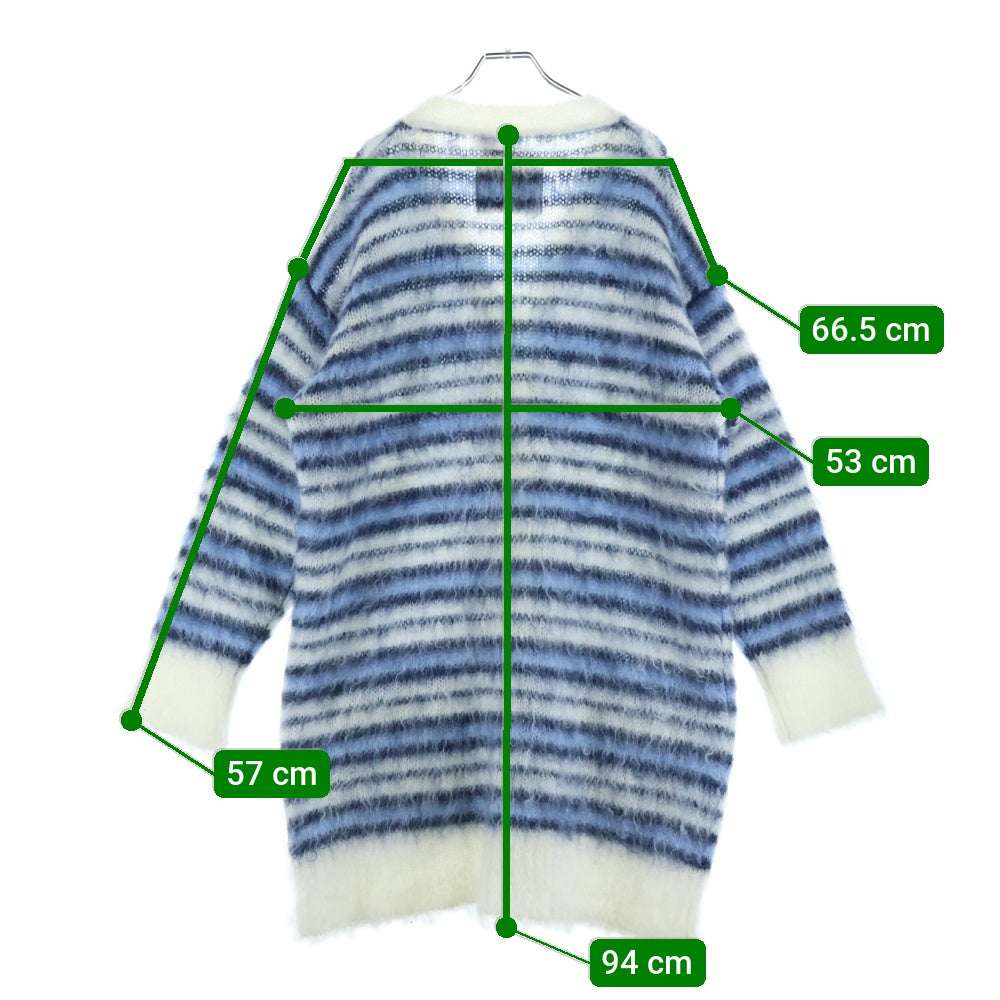 MARNI(マルニ) 22SS Striped Mohair Cardigan CDMD0267Q0 ストライプ モヘア カーディガン ブルー/ホワイト
