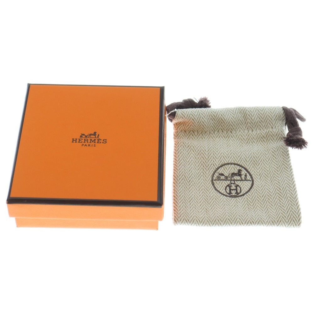 HERMES(エルメス) フェット・ヴォ・ジュ ピアス トランプモチーフ バッファローホーン メタル ブラック ピアス レディース