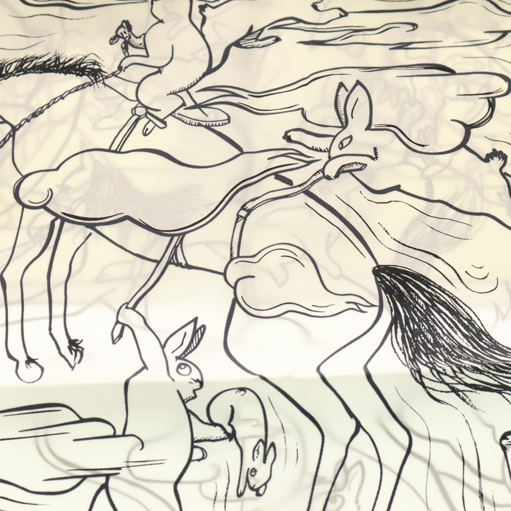 HERMES(エルメス) カレ90 スカーフ MILLE ET UN LAPINS ウサギ シルク レディース