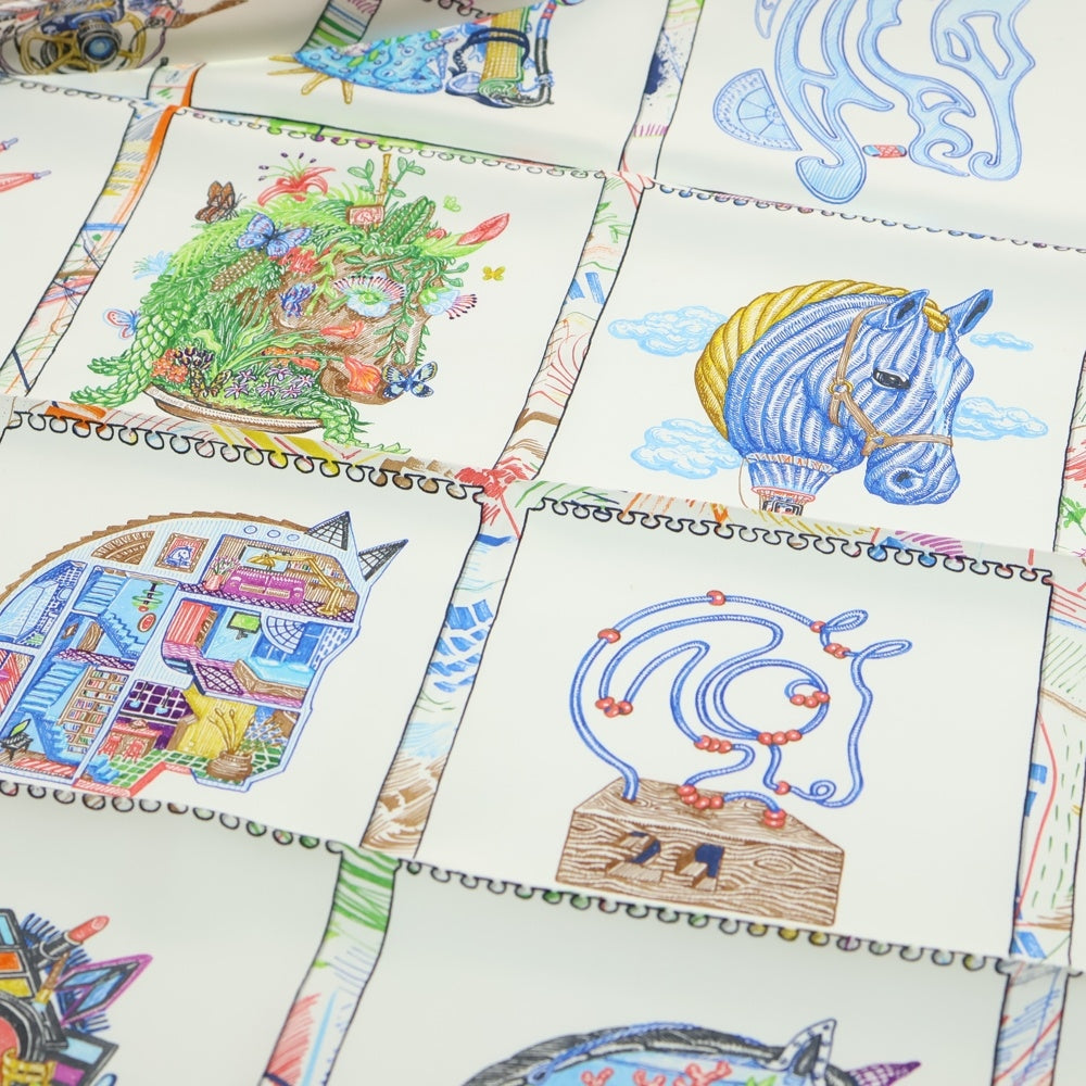 HERMES(エルメス) カレ90 スカーフ CHEVAL OSCOPE シルク マルチ レディース