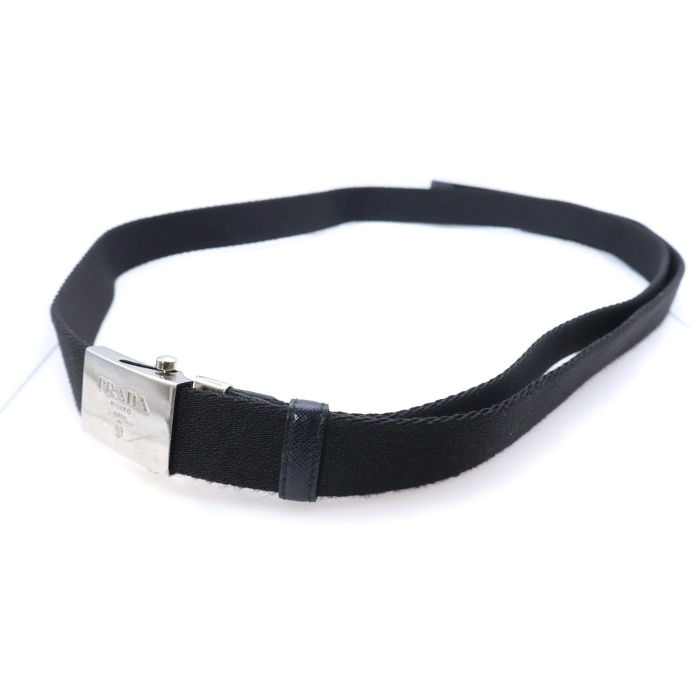 PRADA(プラダ) ロゴ ガチャベルト ブラック/シルバー 1CN048