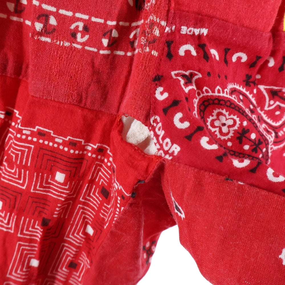 READY MADE(レディメイド) Cotton Pants ペイズリー柄 ロゴプリント スリーピング コットン イージーパンツ レッド