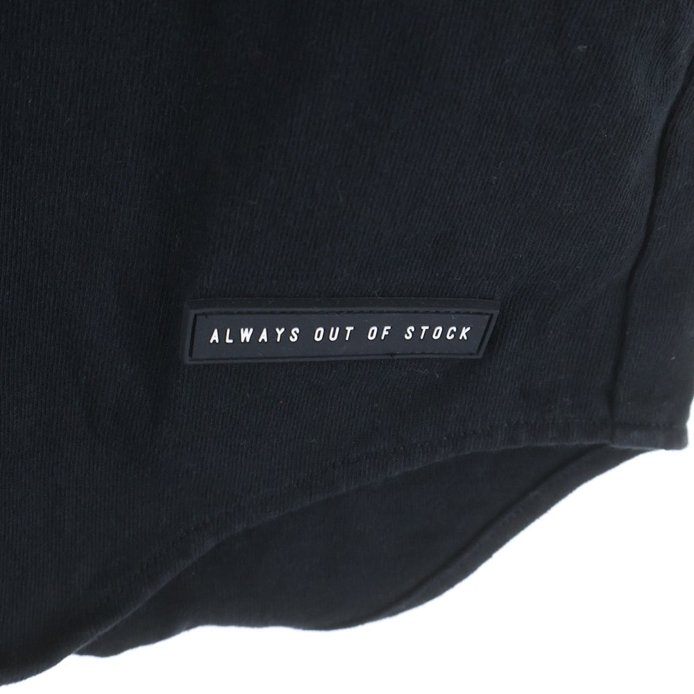 ALWAYS OUT OF STOCK(オールウェイズアウトオブストック) ロゴ刺繍 ベースボールシャツ 半袖シャツ ブラック